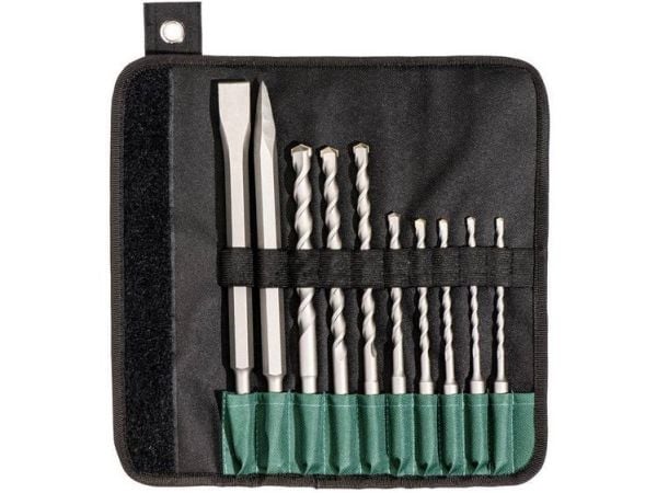 Metabo - Drillbit- og meiselsett - for betong, murverk, stein - hammerbit - 10 deler - SDS-plus - lengde: 210 mm, 160 mm, 250 mm