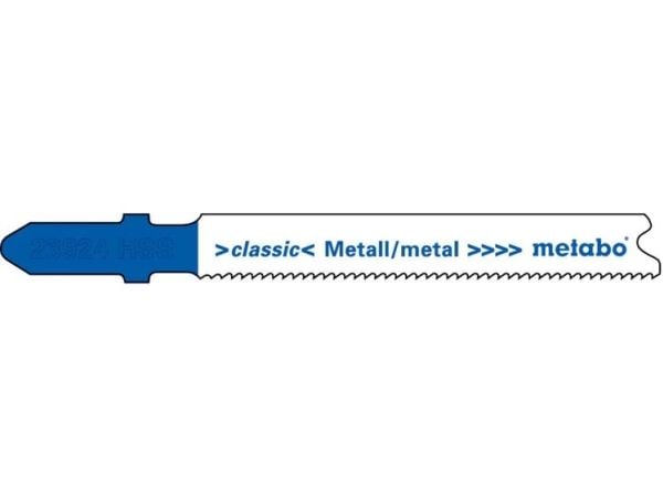 Metabo 623924000, Stikksagblad, Ikke-jernholdig metall, Blad metall (medium tykk), Høy-Hastighets Stål (HHS), Blå, Grå, 6,6 cm, 1,1 mm