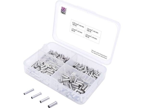 TRU COMPONENTS T1903C022 Kaapelisortimentti 0,75 mm², 1 mm², 1,50 mm², 2,50 mm² Uisoleret Sølv 300 stk
