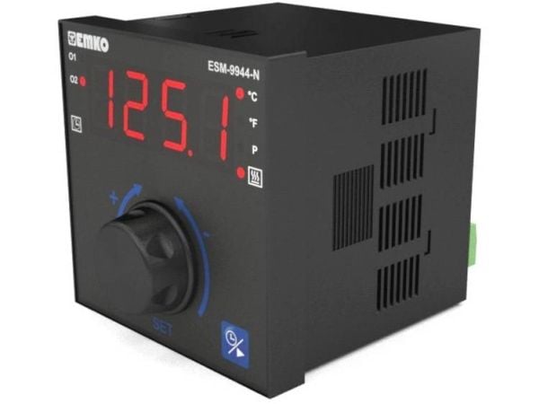 Emko ESM-9944-N 2-piste, P, PI, PD, PID Lämpötilan säädin Pt100, J, K, R, S -200 - 1700 °C Rele 7 A, Rele 5 A (L x S x K) 96 x 96 x 96 mm