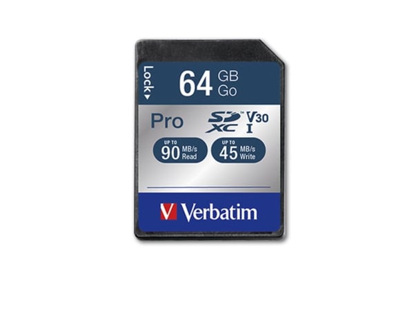 Verbatim PRO - Flashminneskort - 64 GB - UHS Class 3 / Class10 - 300x/600x - SDXC UHS-I