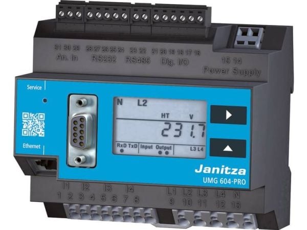 Janitza elektronisk nettanalysator UL 95..240VAC, 135..340D UMG 604E-PRO 230V (UL) (5216202)