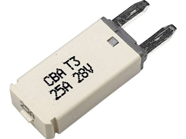 Hansor automatsikring mini type 3, manuell reset 25A CBA3 (hvit) 1 stk