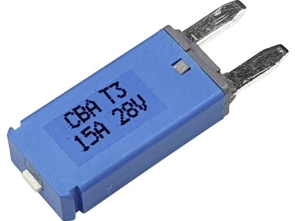 Hansor automatsikring Mini, type 3, manuell tilbakestilling 15A CBA3-serien blå 1 stk