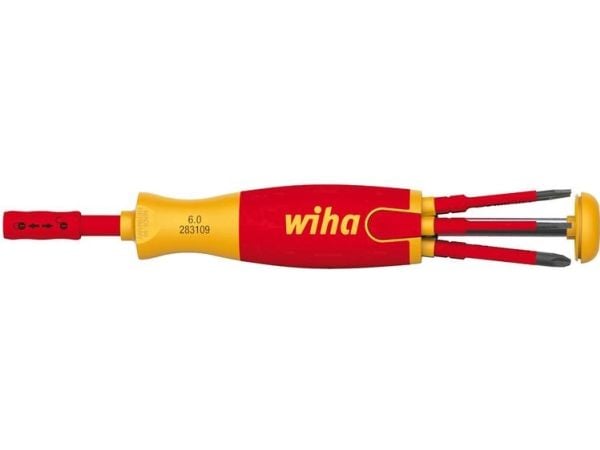 Wiha skruetrækker med bitmagasin LiftUp electric 1000V m/6 slimBits, TORX