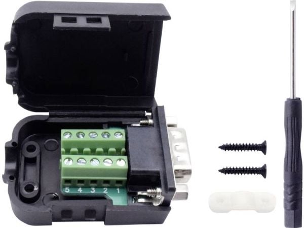 TRU COMPONENTS T190C4090 D-Sub innbyggingskontakt, 9 poler (1 stk) med skruer