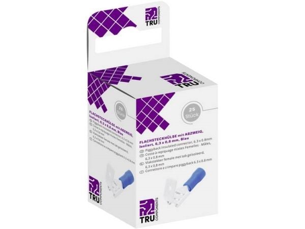 Conrad T1904C047, Flatstiftanslutning, Koppar/silver, Blå, Koppar, PVC, 2,5 mm ²
