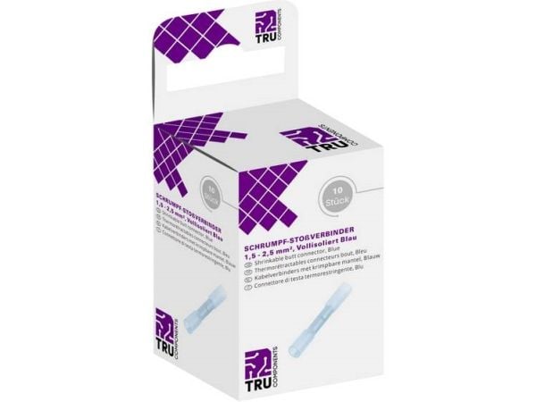 TRU COMPONENTS T1904C069 Crimpkonnektor Med krympeslange 1.50 mm² 2.50 mm² Helisoleret Blå 10 stk