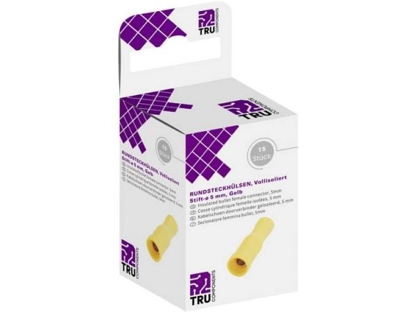 TRU COMPONENTS T1904C120 Pyöreät liittimet 4 mm² 6 mm² Täysin eristetty Keltainen 15 kpl