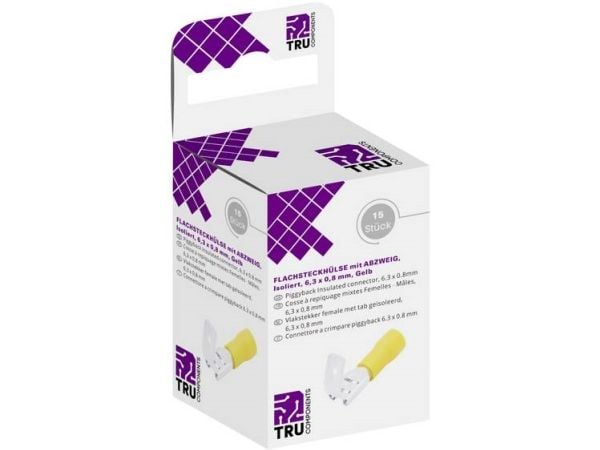 Conrad T1904C112, Flatstiftanslutning, Koppar/silver, Gul, Koppar, PVC, 6 mm ²