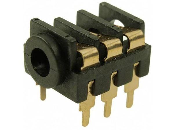 Cliff FCR1295G jackplugg 3,5 mm for tilkobling, horisontal montering, poler: 3 stereo (1 stk)