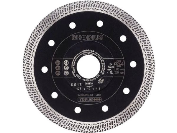 Rhodius 303870 DG15 Timanttinen leikkuukiekko Halkaisija 125 mm 1 kpl