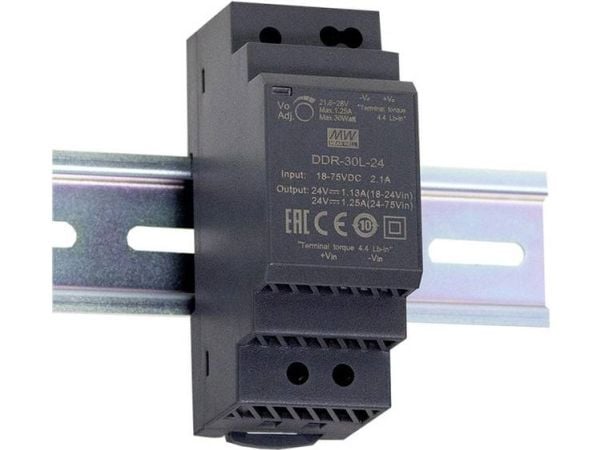MEAN WELL DDR-30G-24, 30 W, 24 V, RoHS, 35 mm, 54,5 mm, 90 mm