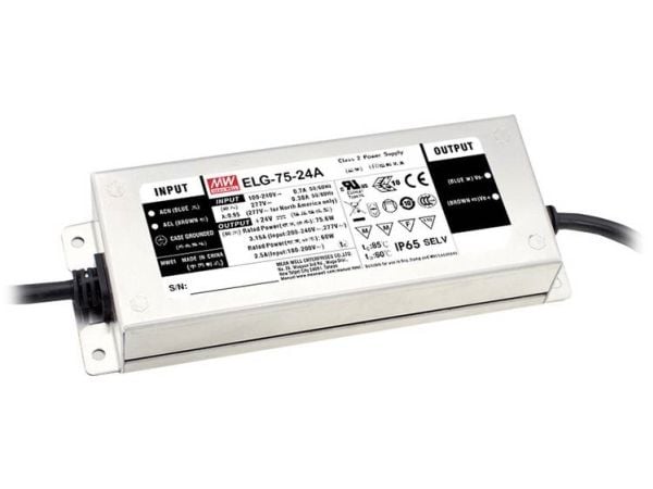 MEAN WELL ELG-75-12AB-3Y, 75 W, IP20, 100 - 305 V, 5 A, 12 V, 63 mm