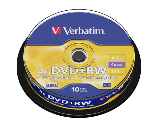 Verbatim - 10 x DVD+RW - 4.7 GB (120 min) 4x - matt sølv - spindel