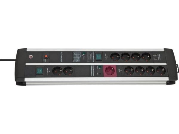 Brennenstuhl 1392000230, 3 m, 11 AC-pistorasia(a), Sisätila, Tyyppi E / F, IP20, Musta, Hopea