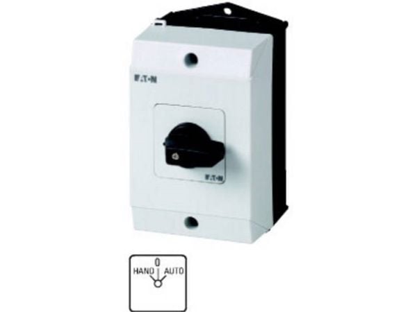 Eaton T0-1-15431/I1, Toggle switch, 1P, Svart, Vit, IP65, 80 mm, 102 mm