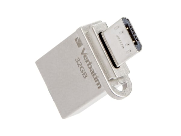 Verbatim Store 'n' Go OTG Micro Drive - USB-flashstasjon - 32 GB - USB 3.0 / micro USB - sølvmetall