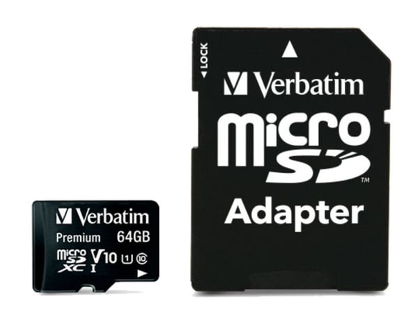 Verbatim Premium - Flashminnekort (SD-adapter inkludert) - 64 GB - Klasse 10 - microSDXC UHS-I