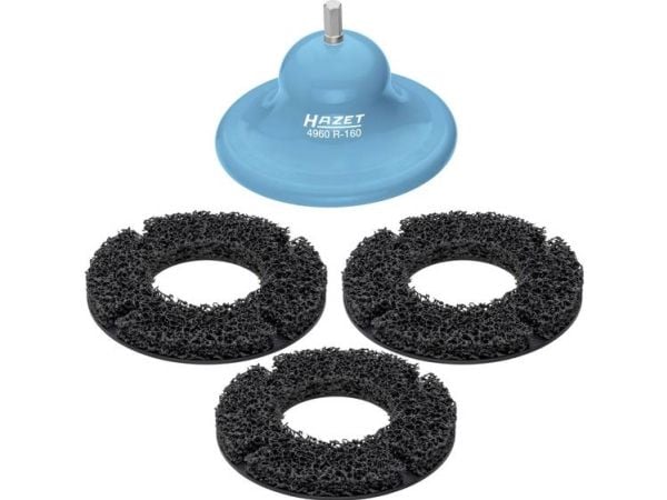 HAZET 4960R-160/4, Slipehjul, Metall, 500 RPM, Sort, Blå, 16 cm, 3 stykker
