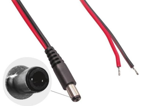 BKL Electronic lavspennings tilkoblingskabel Lavvolt stilslutningskabel lavspenningsstikk - åpen ende 5,50 mm / 2,10 mm / 2,00 m 1 stk