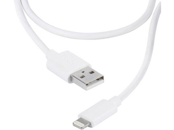 Vivanco LIGHTNVVUSBCABLE12, 1,2 m, Lightning, USB A, Valkoinen, iPhone 5/5s, iPhone 6/6s Plus, iPad Air, iPad mini, 200 mm