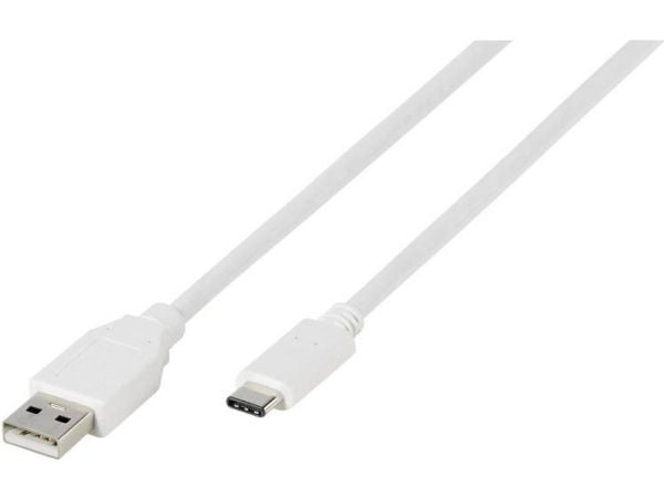 Vivanco - USB-kabel - USB-C (hann) til USB-type A (hann) - 1.2 m - hvit