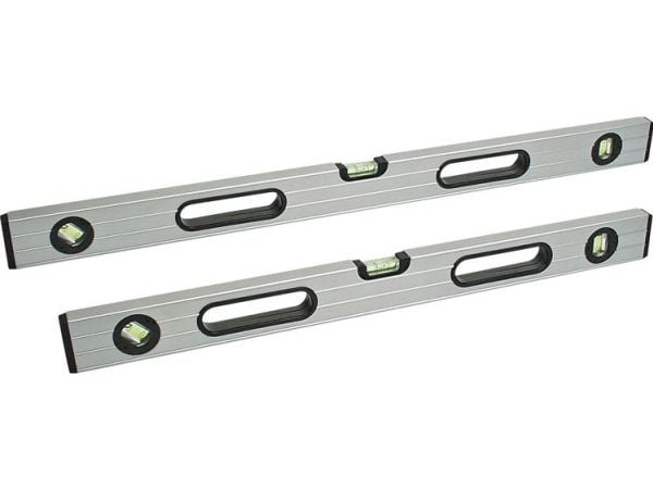 BRÜDER MANNESMANN vaterpass, 3 libeller, lengde 600 mm, lettmetall, dobbelt-riflet aluminium – 1 stk (80860)