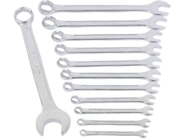 BR?DER MANNESMANN haarukkarengassarja, 12-osainen, kromivanadiiniterästä, DIN 3113, 6 - 22 mm, kromattu - 1 kpl (130-12 DIN)