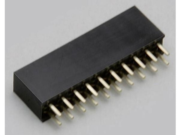 Conrad TC-2506287, 2 x 20-pin, Musta, Metallinen, Naaras, Suora, Polyesteri, Pronssi, Kulta