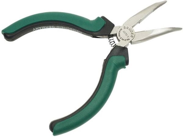 BRÜDER MANNESMANN Green Line spetstång "Elektronik" böjd 125 mm verktygsstål färg grön/silver/svart med 2 - 1 st (M 1070-5)