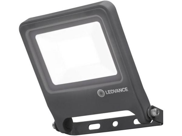 LEDVANCE Endura Flood, Seinävalaistus ulkotiloihin, Harmaa, Alumiini, Lasi, IP65, Julkisivu, Autotalli, I