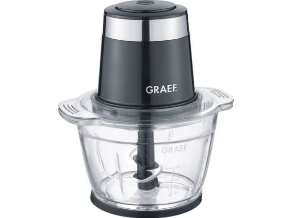 Graef CH502EU, Svart, Ost, Frukt, Kjøtt, Grønnsaker, Rustfritt stål, Glass, 1 l, 500 W