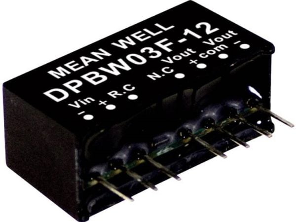 MEAN WELL DPBW03F-15, 3 W, 15 V, 0,1 A, RoHS, 2576 kpl, 2576 pk