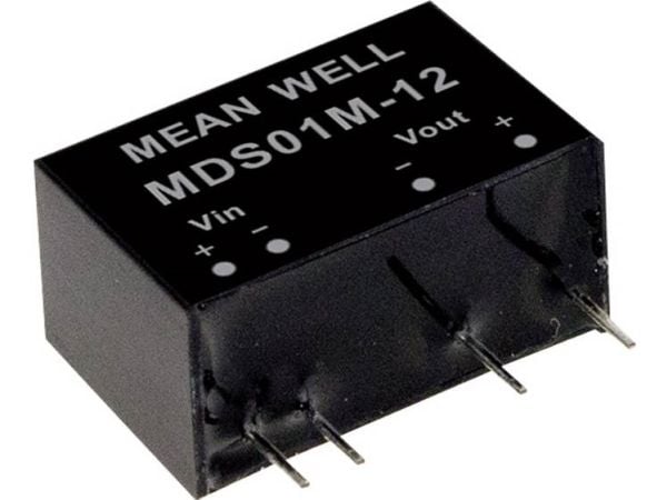 MEAN WELL MDS01N-15, 21,6 - 26,4 V, 1 W, 15 V, 0,067 A, RoHS, 3000 stk