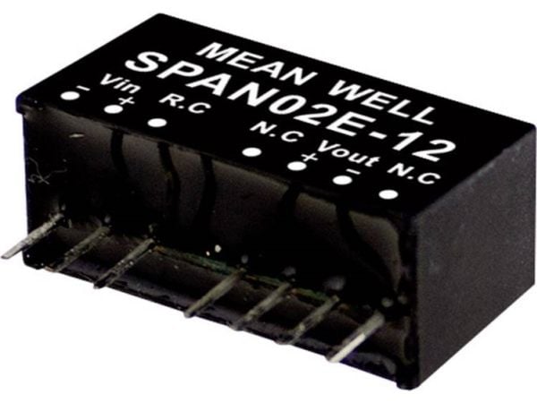 MEAN WELL SPAN02E-12, 2 W, 12 V, 0,167 A, RoHS, 2576 pk