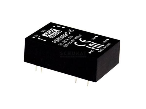 MEAN WELL RSDW08G-05, 18 - 75 V, 8 W, 5 V, RoHS, 600 stk