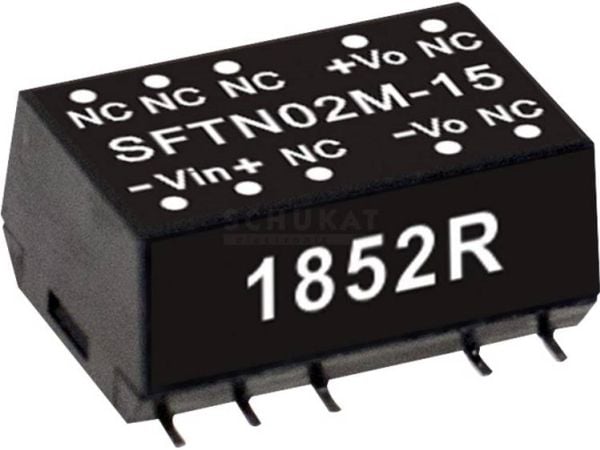 MEAN WELL SFTN02N-05, 21.6 - 26.4 V, 2 W, 5 V, 0,4 A, RoHS, 15,2 mm