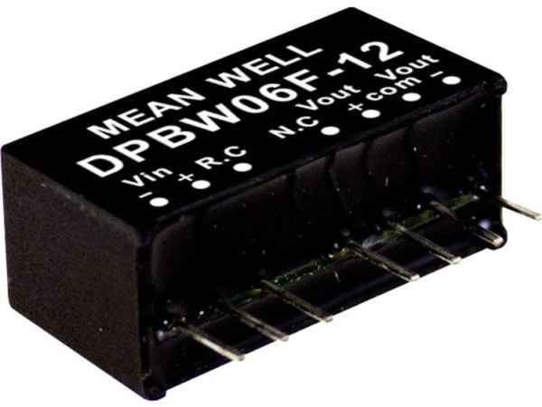 MEAN WELL DPBW06G-12, 18 - 75 V, 6 W, 12 V, 0,25 A, RoHS, 2576 kpl, 2576 pk