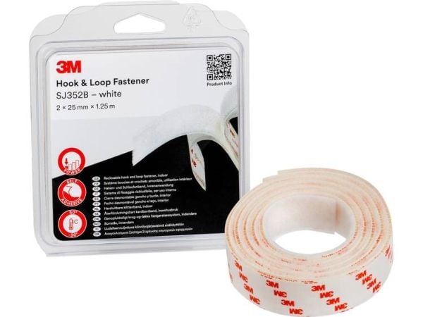 3M SJ352B Burrebånd til fastlimning (L x B) 1,25 m x 25 mm 1 kpl 1 stk