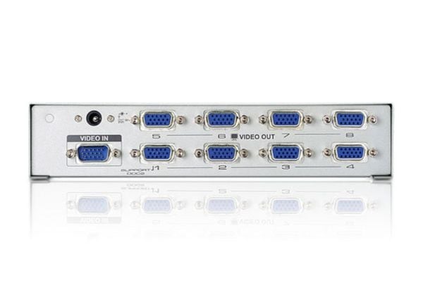 ATEN VS98A-AT-G, VGA, 8x VGA, 1920 x 1440 pikseliä, Hopea, Metalli, 30 m