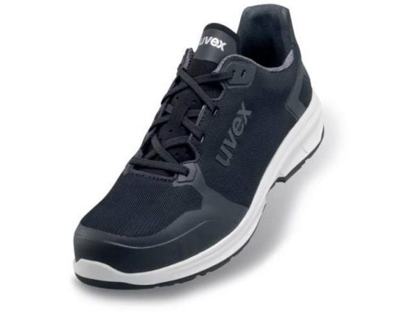 Uvex 65942, Unisex, Voksen, Vernejoggesko, Sort, Hvit, ESD, P, S1, SRC, Lisselukking