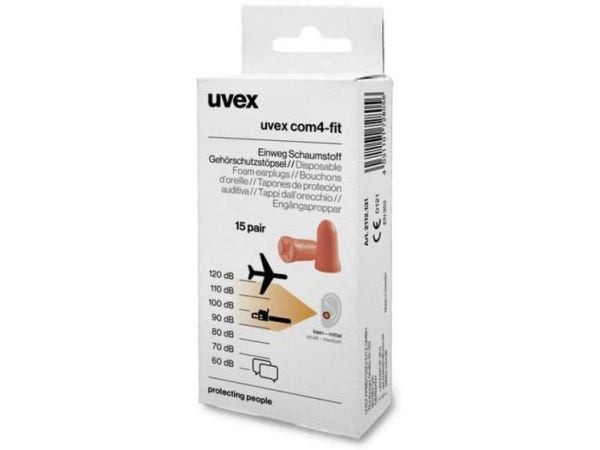 Uvex 2112131, Gjenbrukbar øreplugg, In-ear, Oransje, Trådløs, 33 dB, 15 stykker