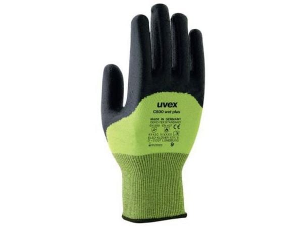 Uvex C500 wet plus, Sort, Grønn, Voksen, Voksen, Unisex, 1 stykker, Polyethylen, Viskose, Polyamid, Fiberglass