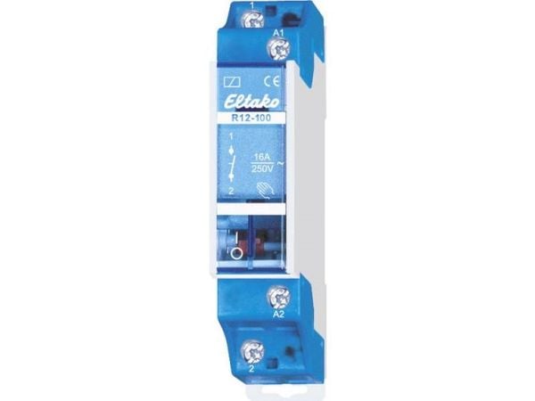 ELTAKO Installationsrelæ1 slutte, 16A, 230V ACdin-skinne 18mm bred ELTAKO Installationsrelæ1 slutte, 16A, 230V ACdin-skinne 18mm bred