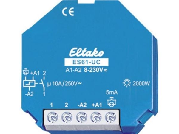 Eltako ES61-UC, Sininen, Valkoinen, 250 V, 10 A, 45 x 45 x 18 mm