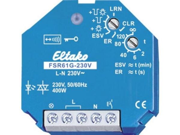 Eltako FSR61G-230V trådløs bryter 1-kanal innfelt bryteeffekt (maks.) 400 W rekkevidde (fri sikt) 30 m (30100029)
