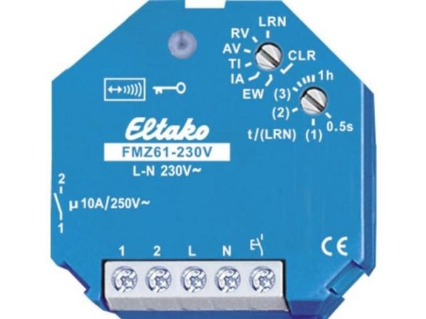 Eltako FMZ61-230V, Blå, Hvit, 250 V, 10 A, 45 x 45 x 33 mm