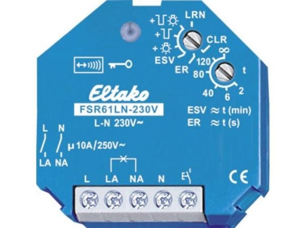 Eltako FSR61LN-230V Radiotoimilaite uppoasennettuna Kytkentäteho (max.) 2000 W Kantama max. (vapaassa kentässä) 30 m (30200331)