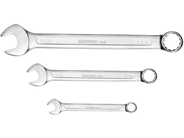 Gedore R09110072, 1.1/8", Stål, Kromvanadinstål, Krom, Satin, 15°
